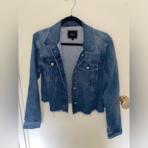 Rails Blue Denim Jacket Slightly Cropped Raw Hem Large